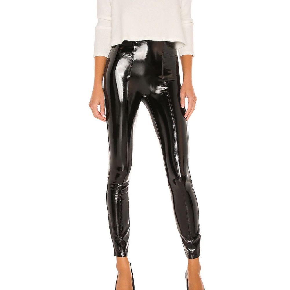 Faux Patent Leather Leggings in Classic Black